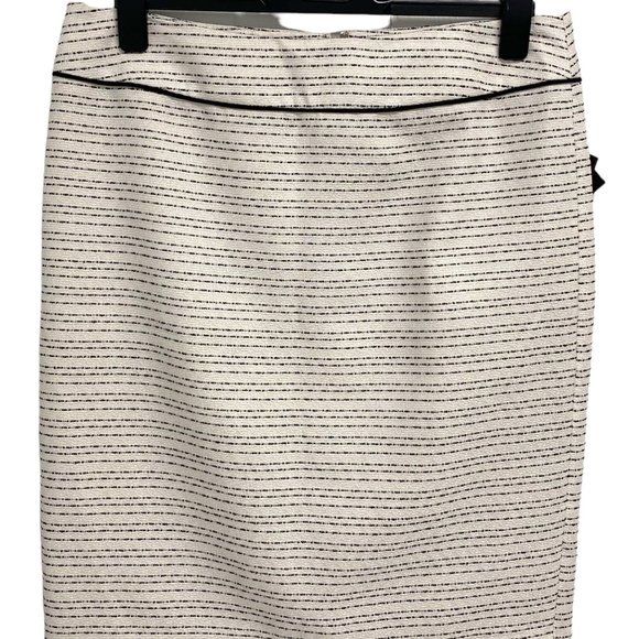 Le Suit Separates women's size 10 formal straight skirt glitters ivory black - Picture 2 of 11